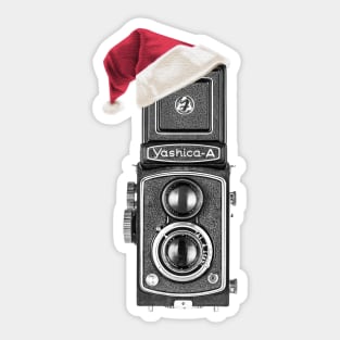 Christmas Vintage Camera with Santa hat Sticker